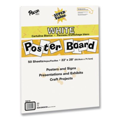Super Value Posterboard, 22 X 28, White, 50/Carton