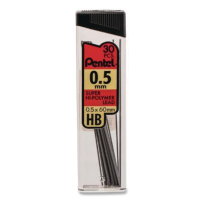 Super Hi-Polymer Lead Refills, 0.5 Mm, Hb, Black, 30/Tube