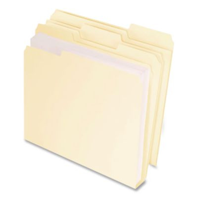 Double Stuff File Folders, 1/3-Cut Tabs: Assorted, Letter Size, Manila, 50/Pack