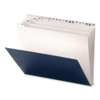 Expanding Desk File, 20 Dividers, Alpha Index, Letter Size, Dark Blue Cover