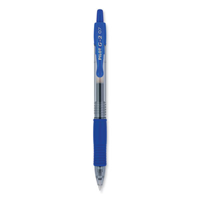 G2 Premium Gel Pen, Retractable, Fine 0.7 Mm, Blue Ink, Smoke/Blue Barrel, 2/Pack