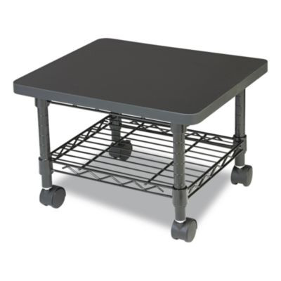 Underdesk Printer/Fax Stand, Engineered Wood, 2 Shelves, 19" x 16" x 13.5", Black