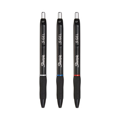 S-Gel High-Performance Gel Pen, Retractable, Medium 0.7 Mm, Assorted Ink Colors, Black Barrel, Dozen