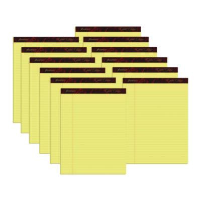Gold Fibre Quality Writing Pads, Wide/Legal Rule, (50) Canary Yellow 8.5 x 11 Sheets, Dozen