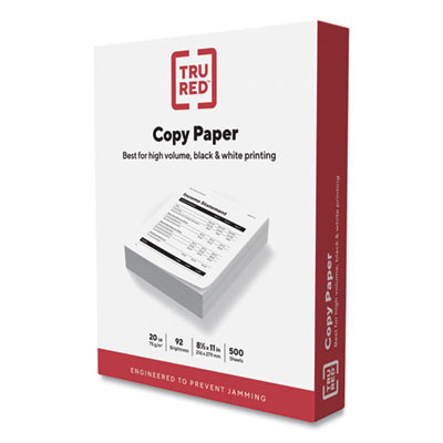 Copy Paper, 92 Bright, 20 Lb Bond Weight, 8.5 x 11, 500 Sheets/Ream, 8 Reams/Carton