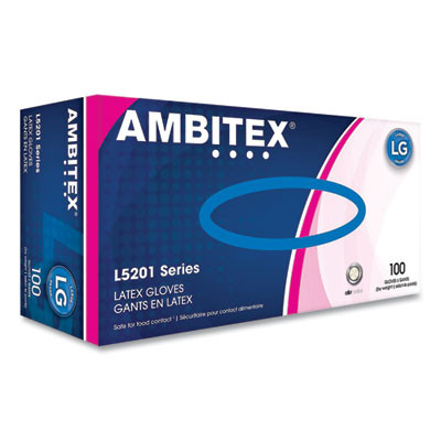 L5201 Series Powder-Free Latex Gloves, Large, 4 Mil Thick, 9" Long, Cream, 100/Box