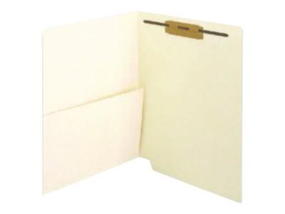 Slash Pocket End Tab Fastener Folders, Straight Tab, Expands 0.75", 1 Fastener, Letter Size, Manila, 50/Box