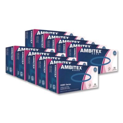 L5201 Series Powder-Free Latex Gloves, Large, 4 Mil Thick, 9" Long, Cream, 100/Box, 10 Boxes/Carton