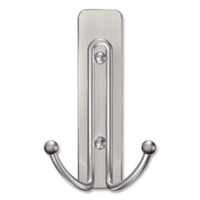 Large Double Bath Hooks, Metal, Satin Nickel, Supports 4 Lb