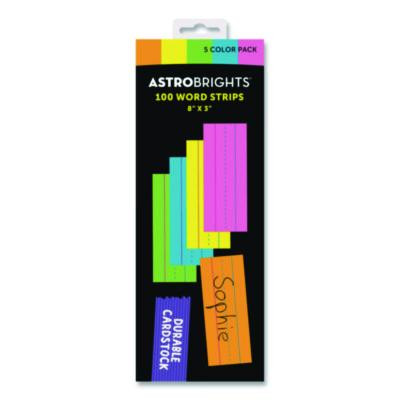 Five-Color Ruled Word Strips, 8" x 3", Assorted Colors, 100/Pack