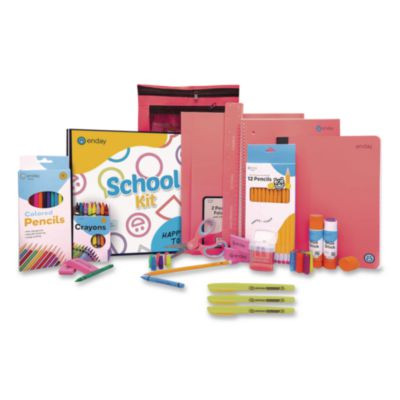 Back To School Supplies Kit For Grades K-5, Red
