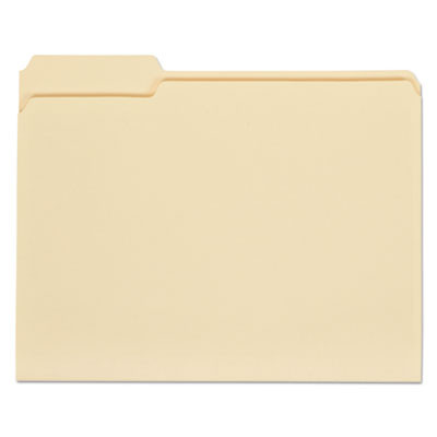 Top Tab File Folders, 1/3-Cut Tabs: Assorted, Letter Size, 0.75" Expansion, Manila, 100/Box