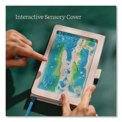 Shake It Up Sensory Journal, Interactive Blue/Green Color-Fusing Oil Ocean, Narrow Rule, Cream Cover, (80) 8 x 5 Sheets