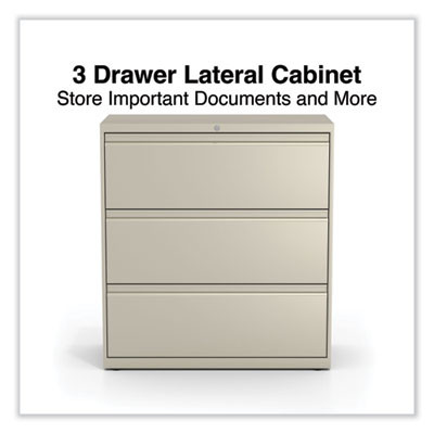 Lateral File, 3 Legal/Letter/A4/A5-Size File Drawers, Putty, 36" x 18.63" x 40.25"