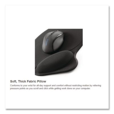 Wrist Pillow Extra-Cushioned Mouse Support, 7.9 x 10.9, Black