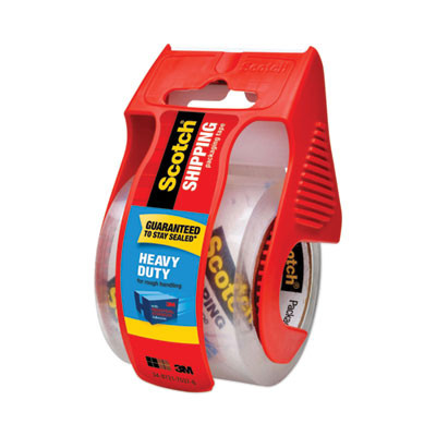 3850 Heavy-Duty Packaging Tape With Dispenser, 1.5" Core, 1.88" X 66.66 Ft, Clear