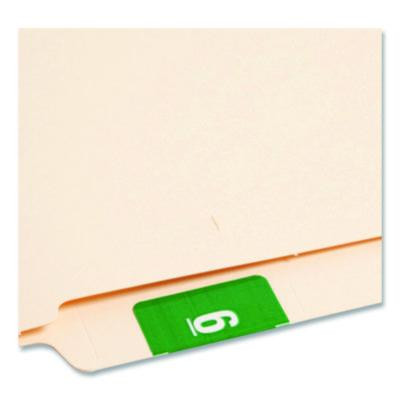 Numerical End Tab File Folder Labels, 6, 1.5 X 1.5, Green, 250/Roll