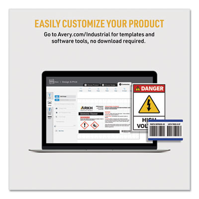 Ultraduty Ghs Chemical Waterproof And Uv Resistant Labels, 3.5 X 5, White, 4/Sheet, 50 Sheets/Box