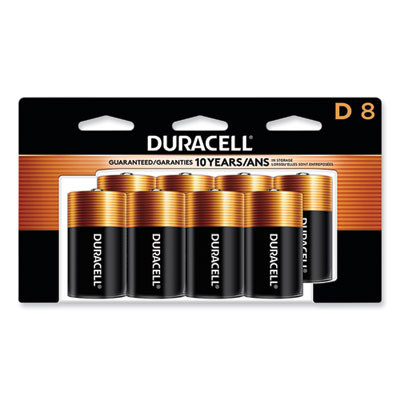 Coppertop Alkaline D Batteries, Peggable Retail Pack, 8/Pack