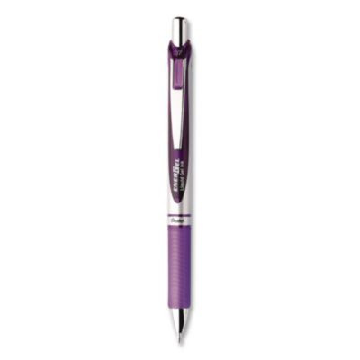 Energel Rtx Gel Pen, Retractable, Medium 0.7 Mm, Violet Ink, Violet/Gray Barrel
