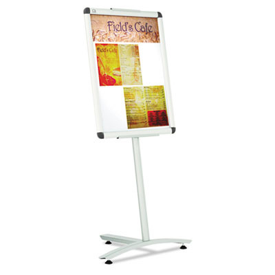 Improv Lobby Clip-Frame Pedestal Sign, 18 X 24 Frame, 54" High, Aluminum