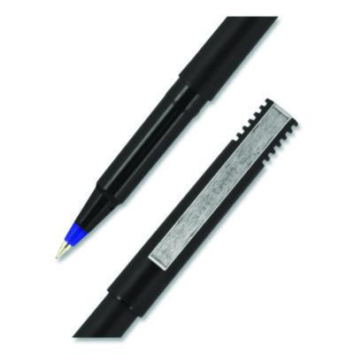 Rollerball Pen, Stick, Micro 0.5 Mm, Blue Ink, Black/Blue Barrel, Dozen