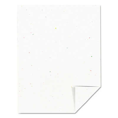 Color Cardstock, 65 Lb Cover Weight, 8.5 x 11, Stardust Flecked White, 250/Pack