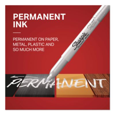 Fine Tip Permanent Markers, Fine Tip, Assorted Metallic Colors, 3/Pack