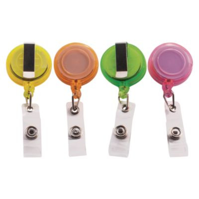 Deluxe Retractable Id Card Reel, 30" Extension, Assorted Colors, 20/Pack