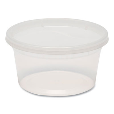 Plastic Deli Container With Lid, 12 Oz, Clear, Plastic, 240/Carton