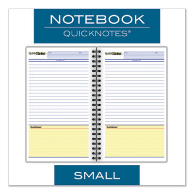 Wirebound Guided Business Notebook, Quicknotes List-Management Format, Dark Gray Linen Cover, (80) 8 x 5 Sheets