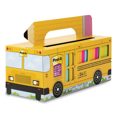 Self-Stick Notes, 3" x 3", Assorted, 70 Sheets/Pad, 24 Pads/Pack