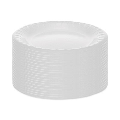 Placesetter Deluxe Laminated Foam Dinnerware, Plate, 6" Dia, White, 1,000/Carton