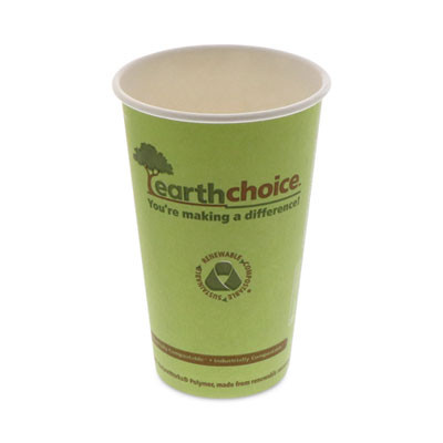 Earthchoice Compostable Paper Cup, 16 Oz, Green, 1,000/Carton
