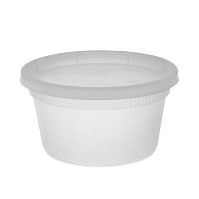 Newspring Delitainer Microwavable Container, 12 Oz, 4.55 x 2.45 x 2.45, Clear, Plastic, 240/Carton