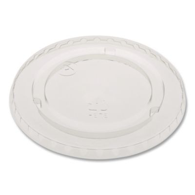 Earthchoice Strawless Rpet Lid, Flat Lid, Fits 9 Oz To 20 Oz "A" Cups, Plastic, Clear, 1,020/Carton