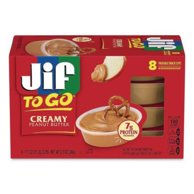 Spreads, Creamy Peanut Butter, 1.5 Oz Cup, 8/Box