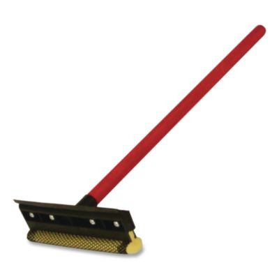 Auto Window Squeegee, 8" Wide Blade, Heavy-Duty Mesh Sponge Head, 20" Handle