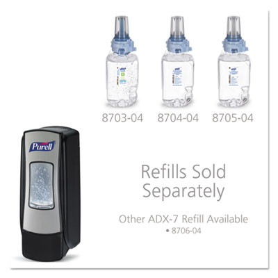 Adx-7 Dispenser, 700 Ml, 3.75 X 3.5 X 9.75, Chrome/Black