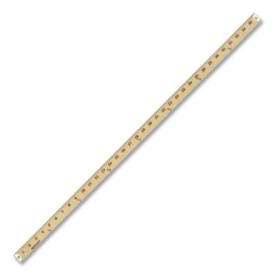 Wood Yardstick With Metal Ends, 36" Long. Clear Lacquer Finish