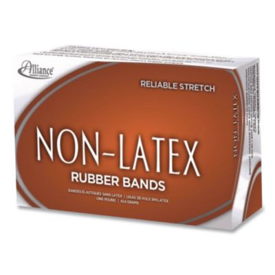 Non-Latex Rubber Bands, Size 117b, 0.04" Gauge, Orange, 1 Lb Box, 250/Box
