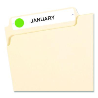 Handwrite Only Self-Adhesive Removable Round Color-Coding Labels, 0.5" Dia, Neon Green, 60/Sheet, 14 Sheets/Pack, (5052)