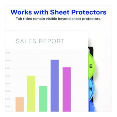 Insertable Style Edge Tab Plastic 1-Pocket Dividers, 5-Tab, 11.25 x 9.25, Translucent, 1 Set