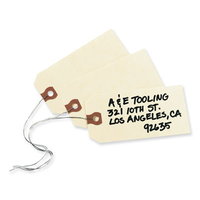 Double Wired Shipping Tags, 11.5 Pt Stock, 4.25 x 2.13, Manila, 1,000/Box