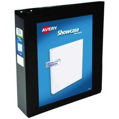 Showcase Economy View Binders With Slant Rings, 3 Rings, 3" Capacity, 11 x 8.5, Black
