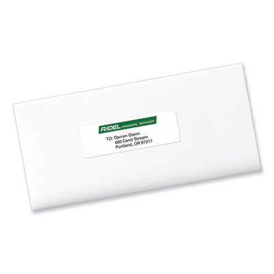 Labels, Laser Printers, 1.33 X 4, White, 14/Sheet, 100 Sheets/Box
