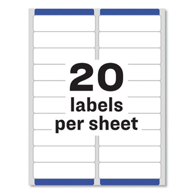 Easy Peel White Address Labels W/ Sure Feed Technology, Laser Printers, 1 X 4, White, 20/Sheet, 25 Sheets/Pack