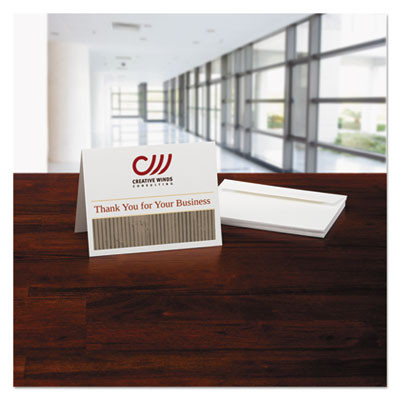 Note Cards With Matching Envelopes, Laser, 80 Lb, 4.25 x 5.5, Uncoated White, 60 Cards, 2 Cards/Sheet, 30 Sheets/Pack