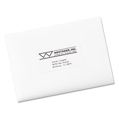 Copier Mailing Labels, Copiers, 2 X 4.25, White, 10/Sheet, 100 Sheets/Box