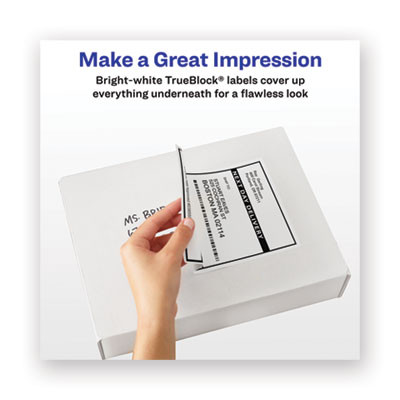 Waterproof Shipping Labels With Trueblock Technology, Laser Printers, 5.5 X 8.5, White, 2/Sheet, 50 Sheets/Pack